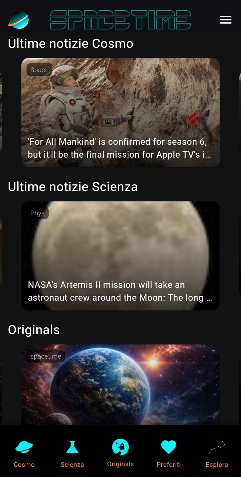 Home di Spacetime